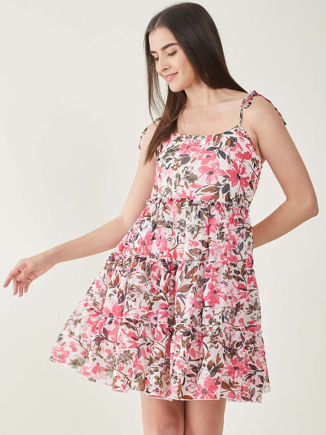 Floral Print Tiered Dress