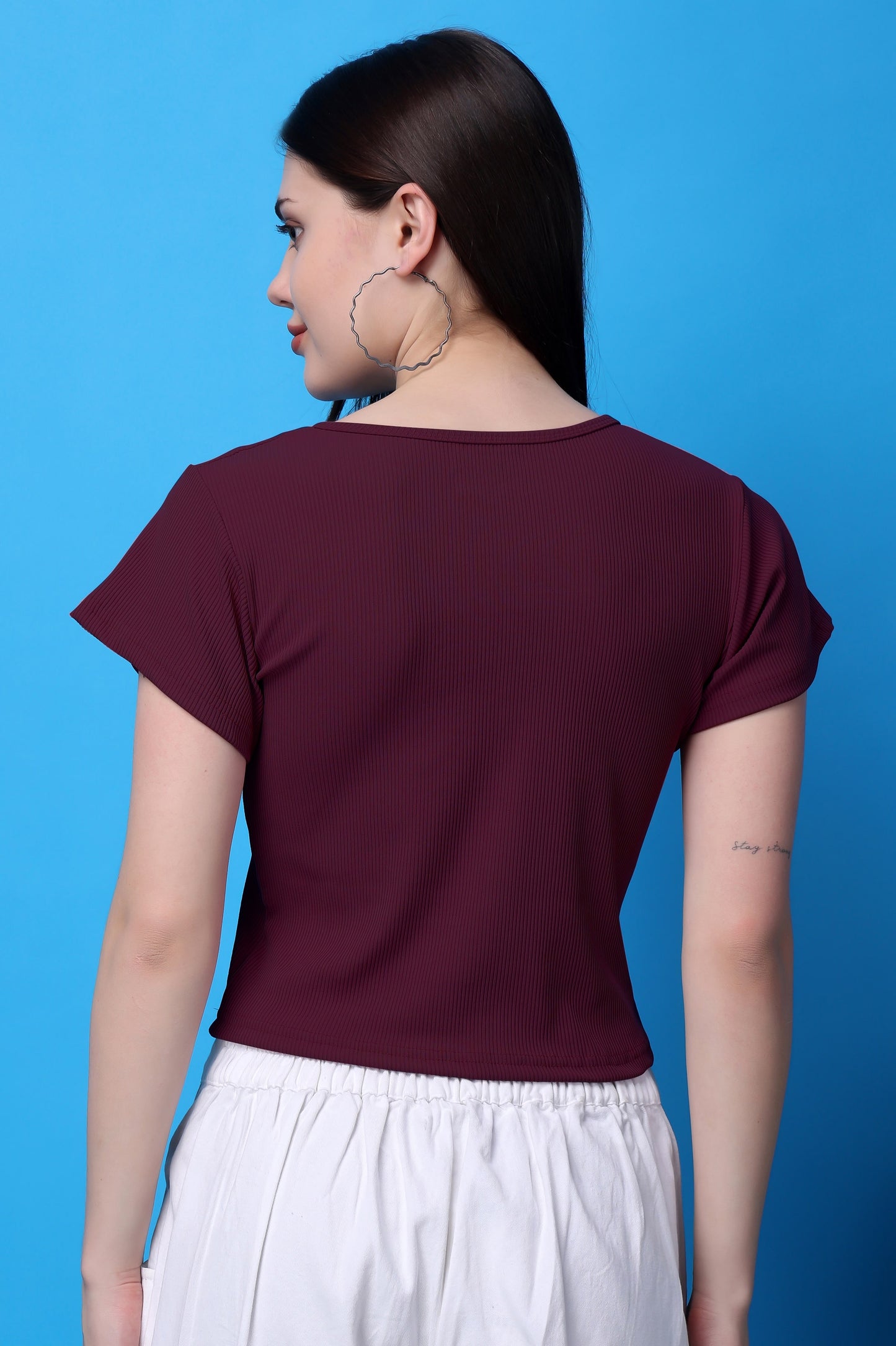 Burgundy Solid Cotton Top