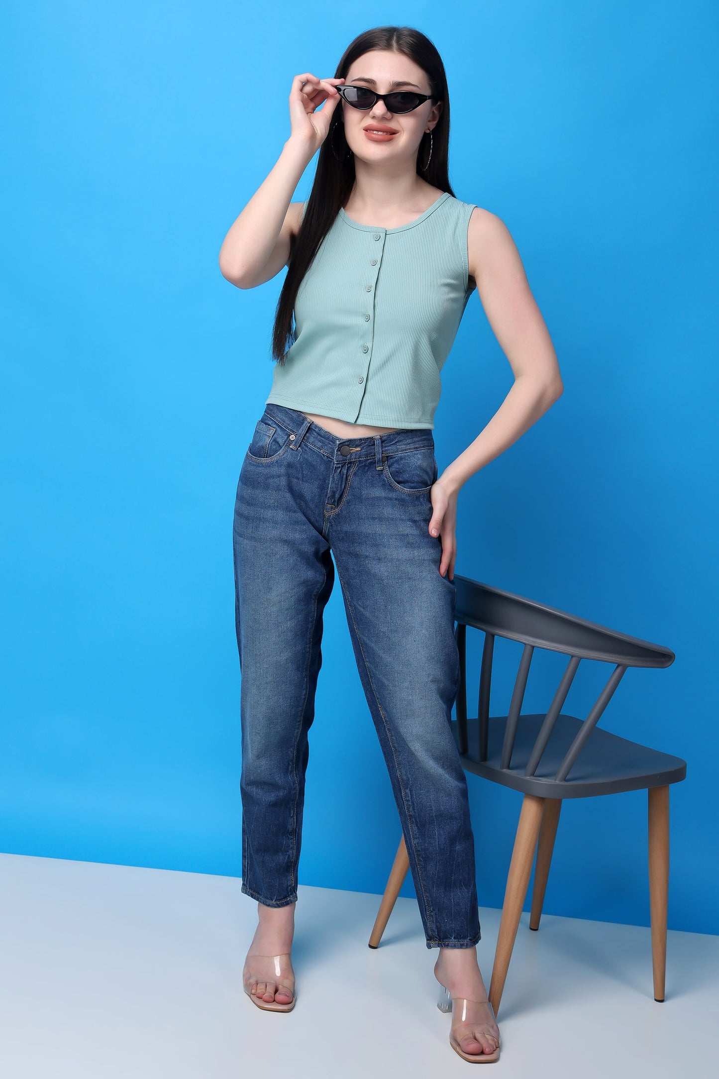 Mint Green Cotton Crop Top