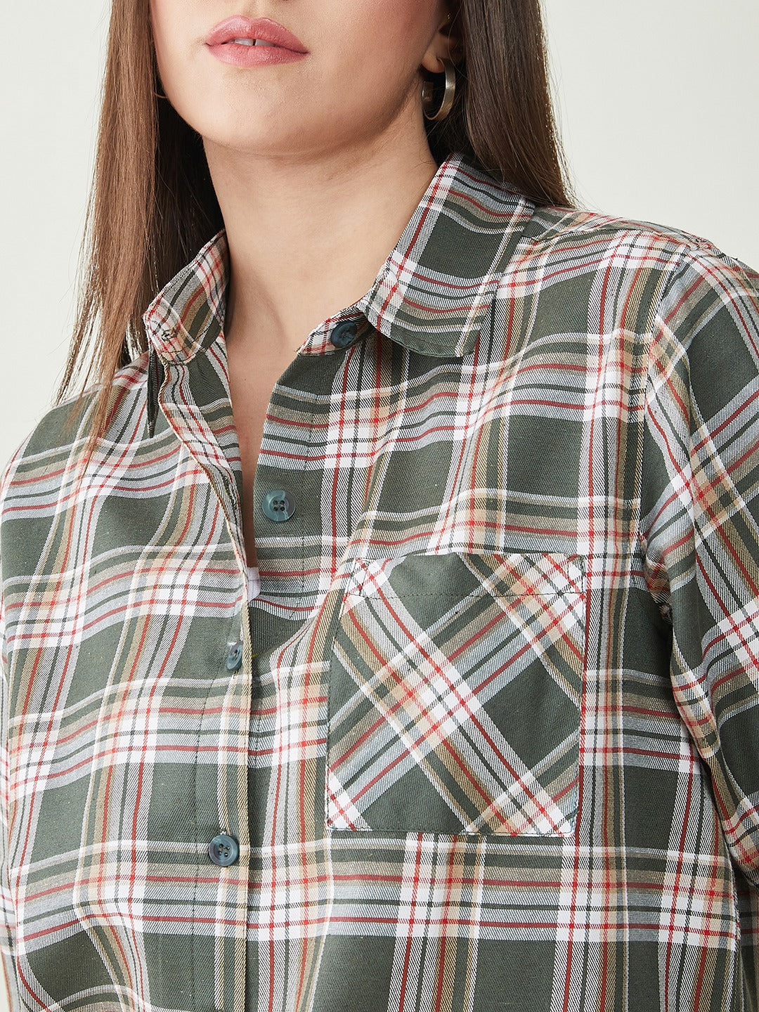 Oliver Green Check Oversize Shirt