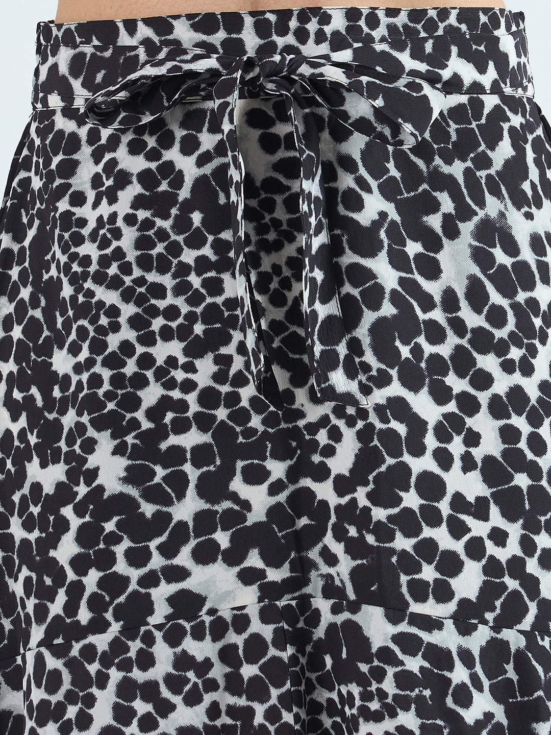 Leopard Printed A-Line Knee Length Skirt