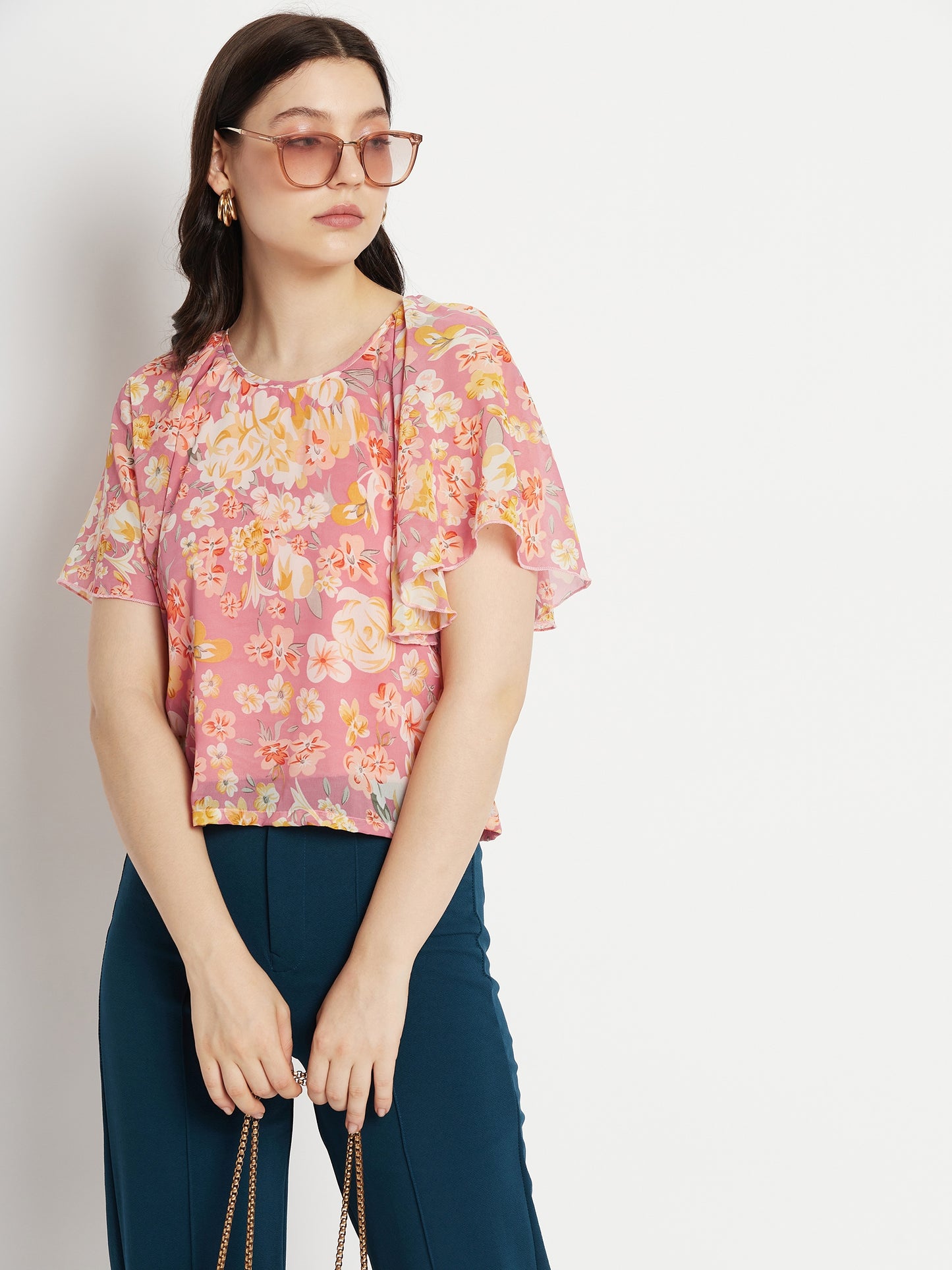 Floral Print Pink Top