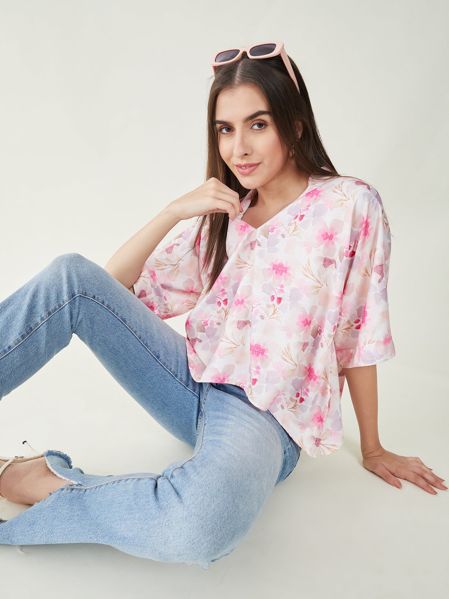 Floral Printed V-Neck Top