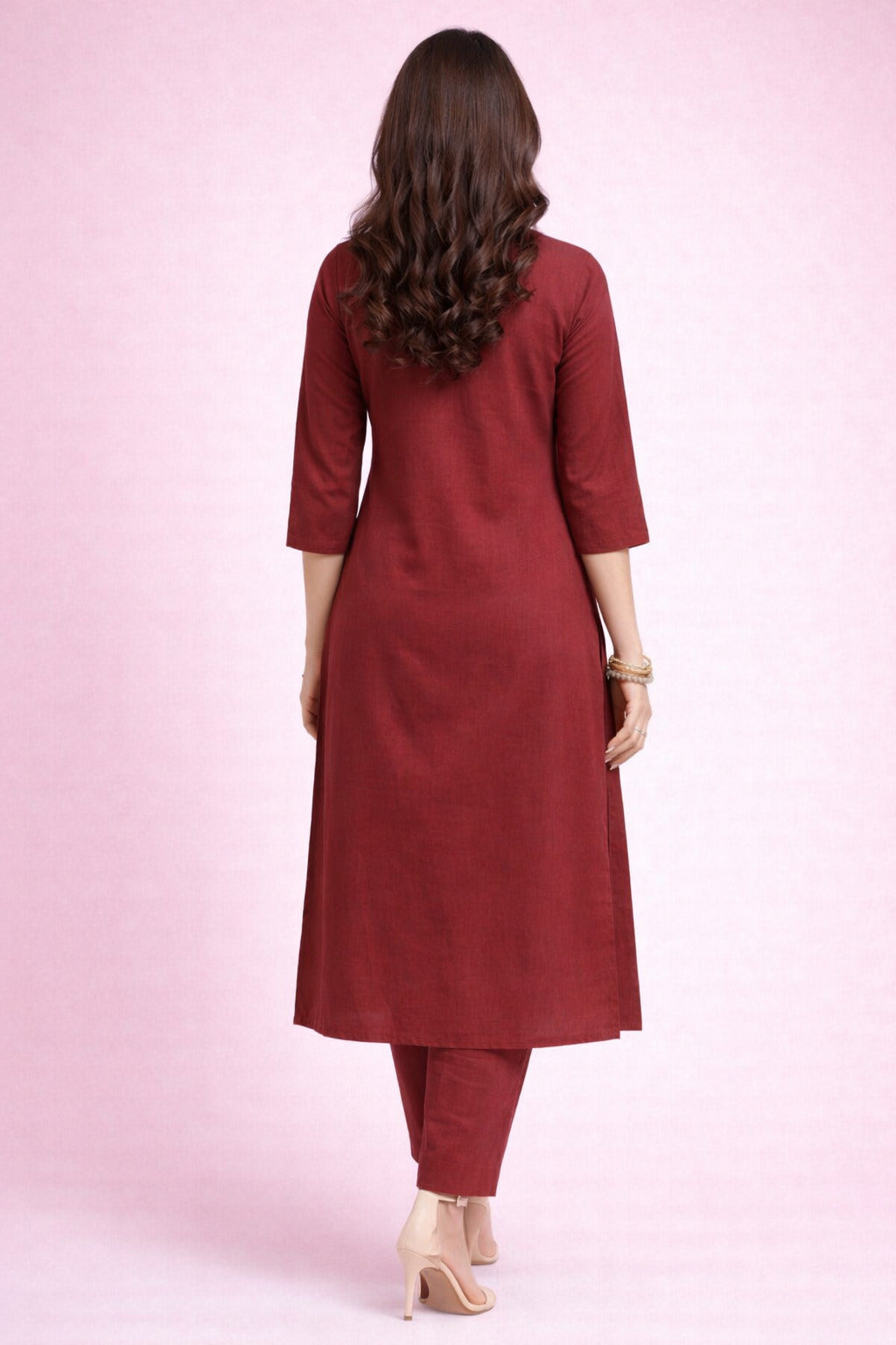 Women's Cotton Solid Pintuck Kurta Set