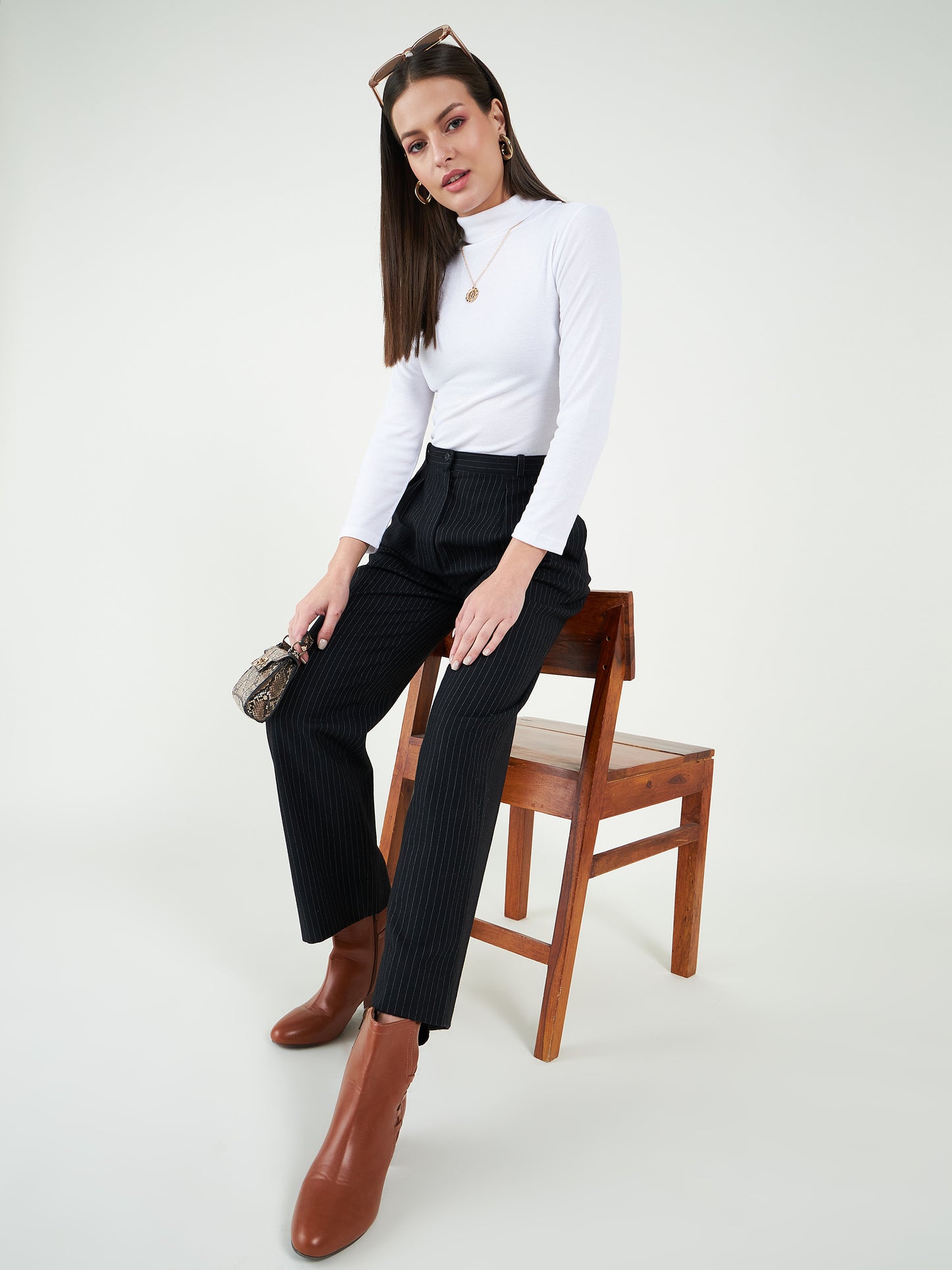 Turtle Neck Cotton Fitted Top