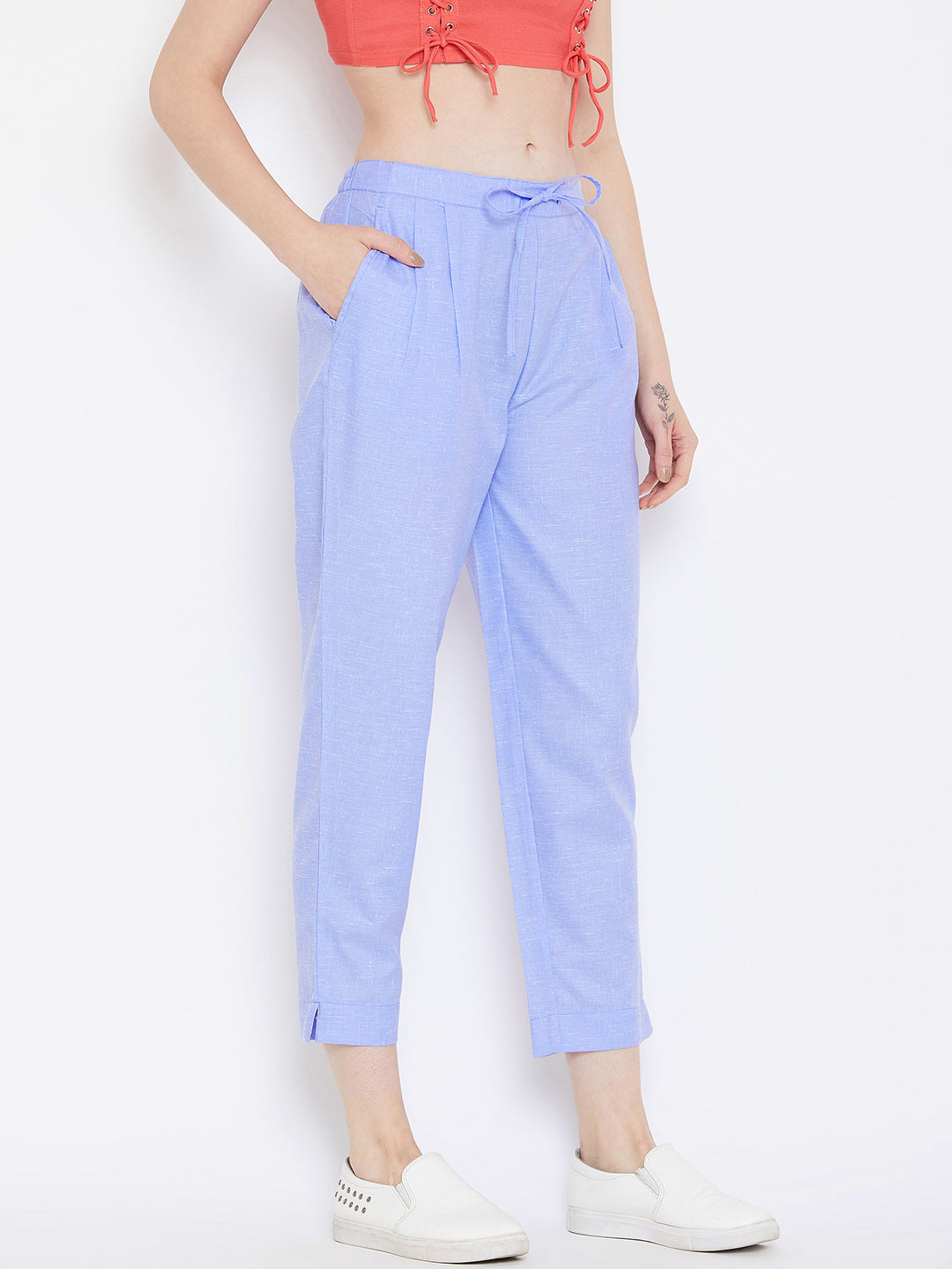 Straight Blue Trouser(Sku-BLMD1908).
