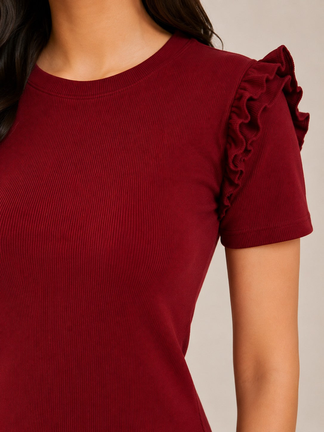 Maroon & Baby Pink Cotton Crop Top Combo