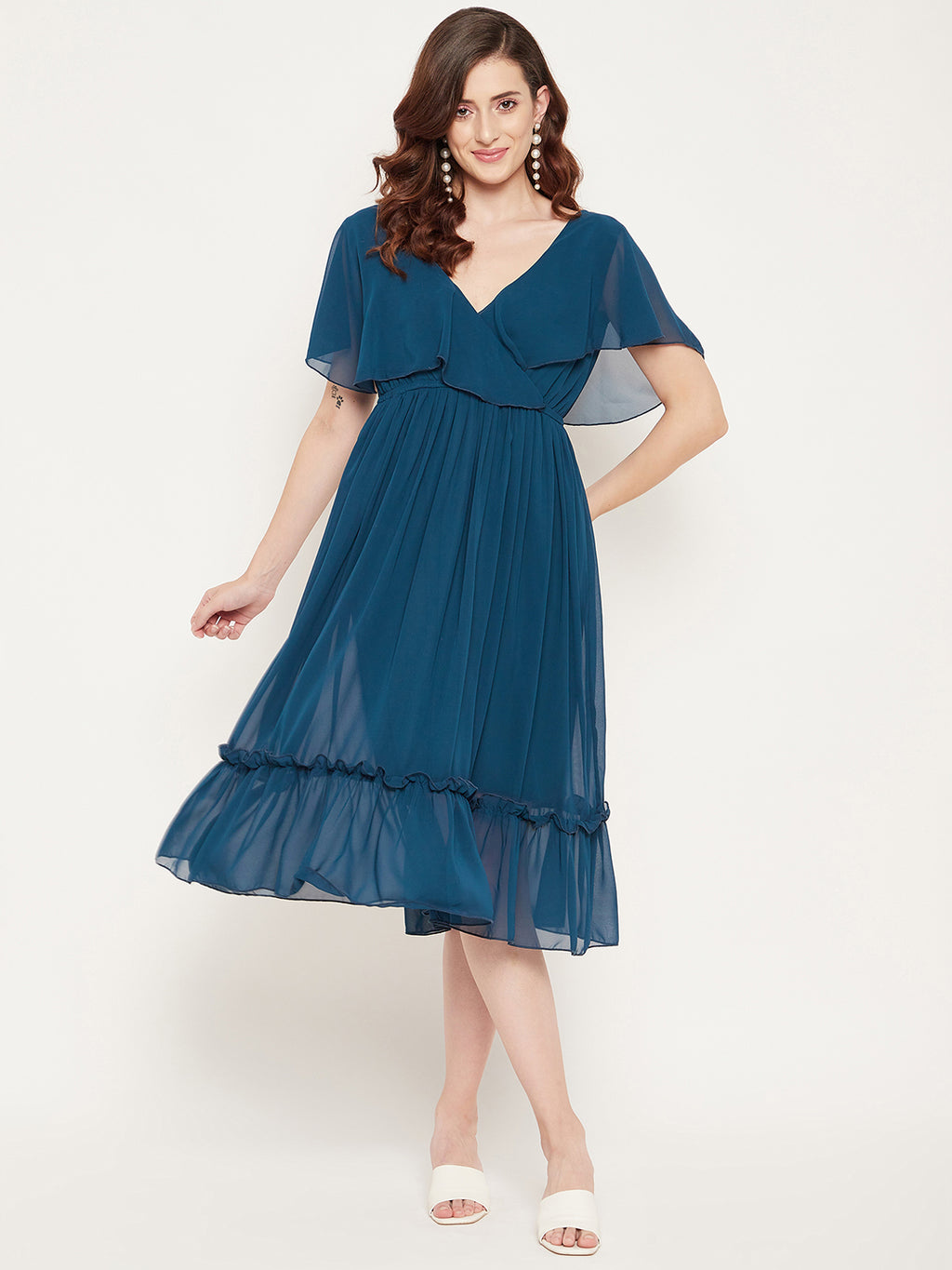 Women Blue Midi Dress