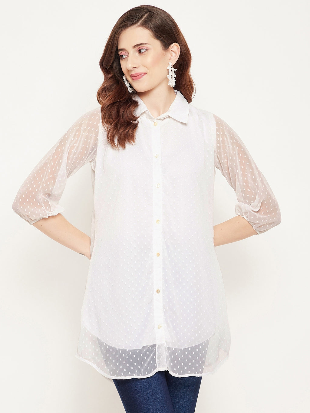 White Shirt Collar Tunic