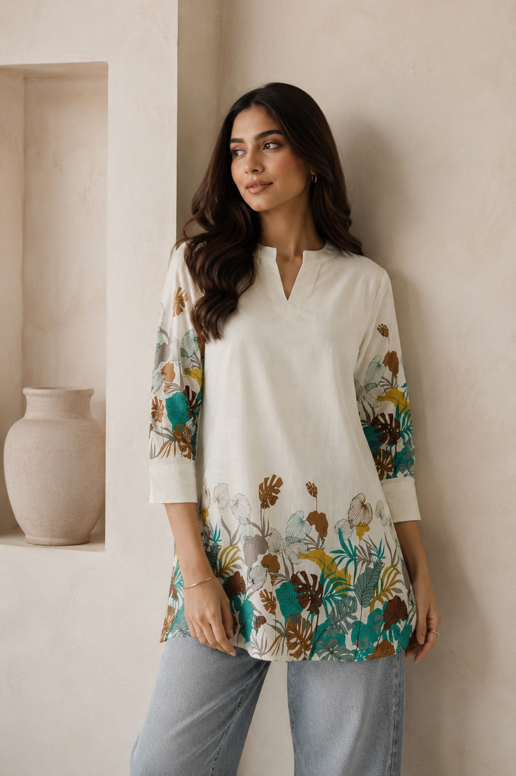Women's Cotton Floral Print Tunic