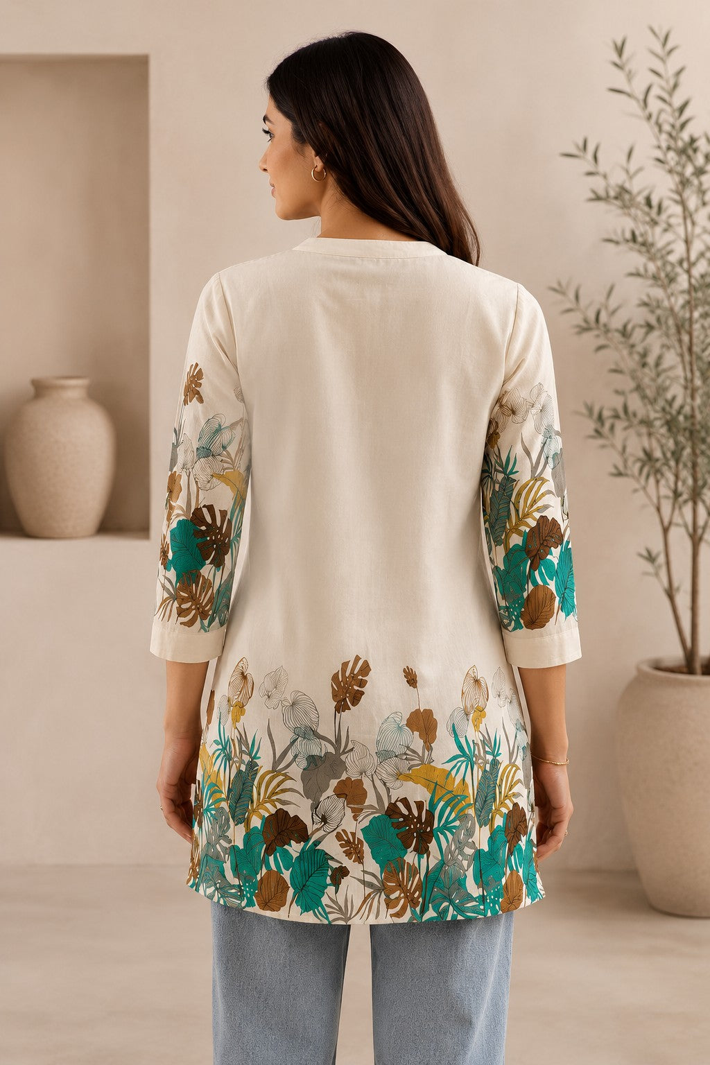 Women's Cotton Floral Print Tunic