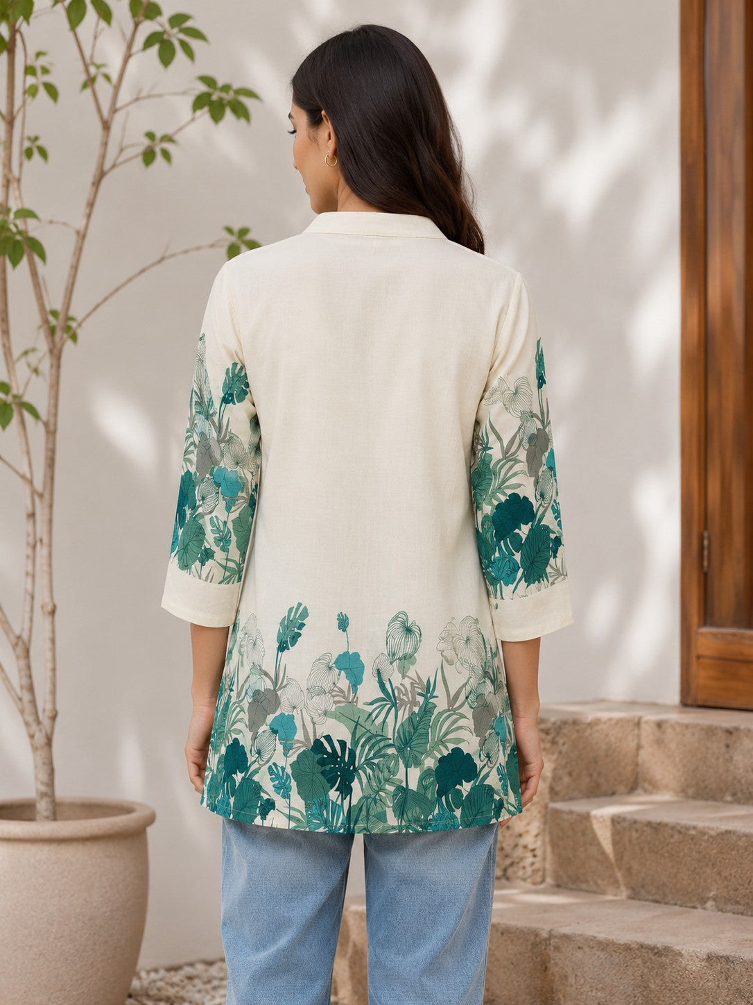 Women's Cotton Floral Print Tunic