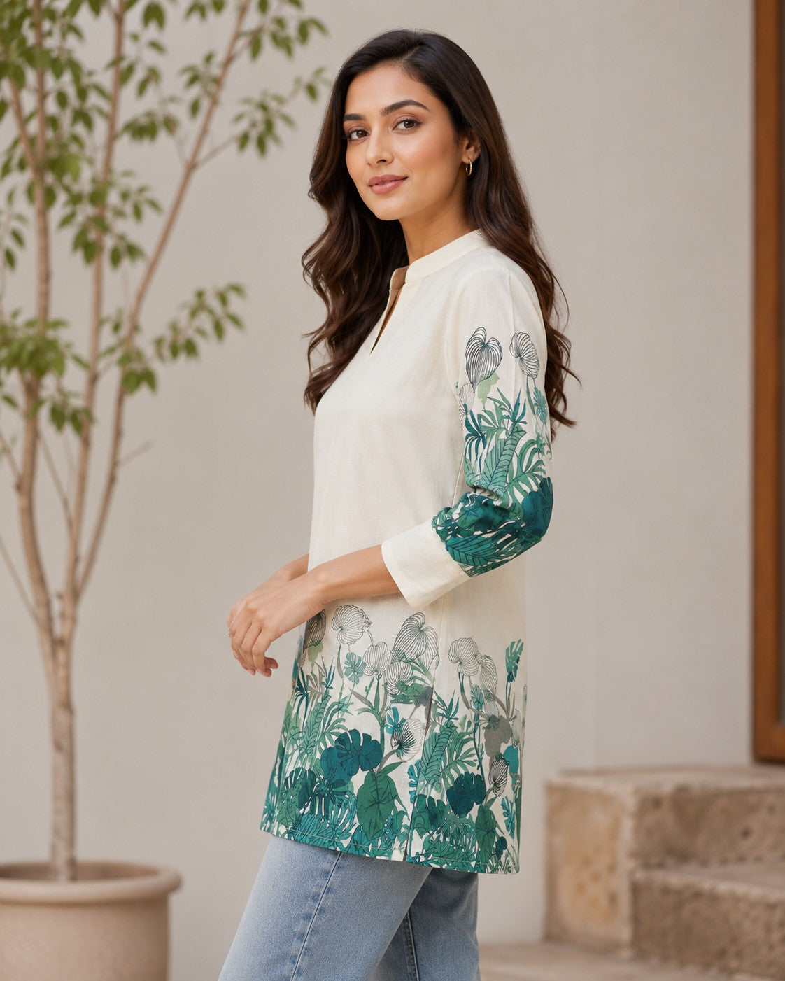 Women's Cotton Floral Print Tunic