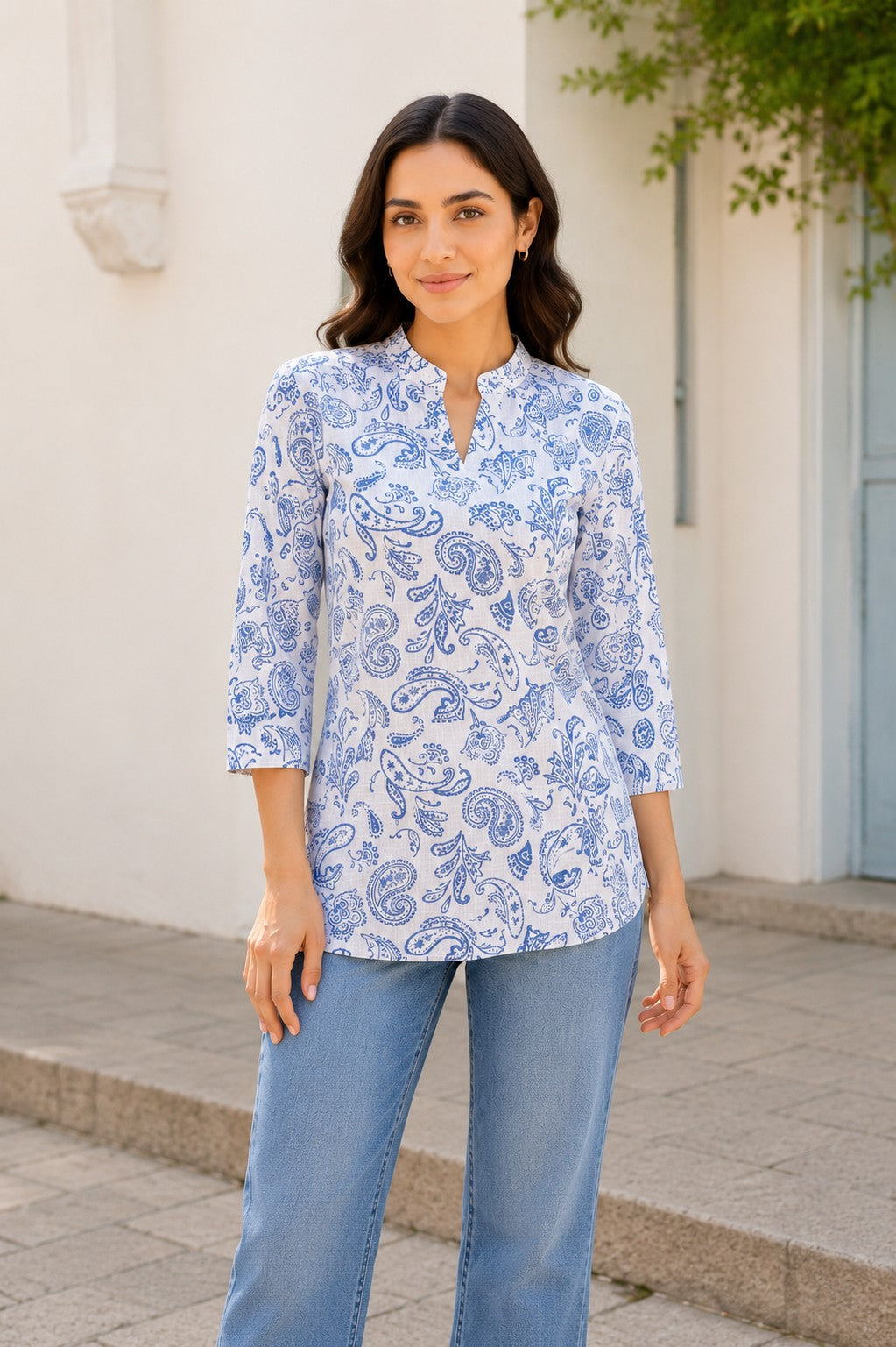 Women's Cotton Floral Print Tunic