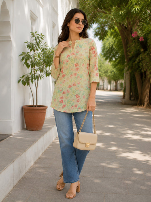 Women's Cotton Floral Print Tunic