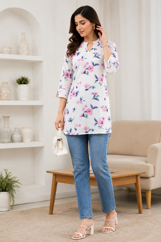 Women's Cotton Floral Print Tunic