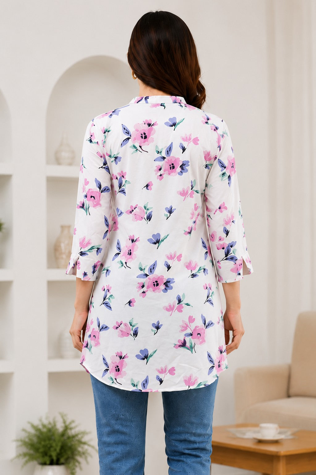 Women's Cotton Floral Print Tunic
