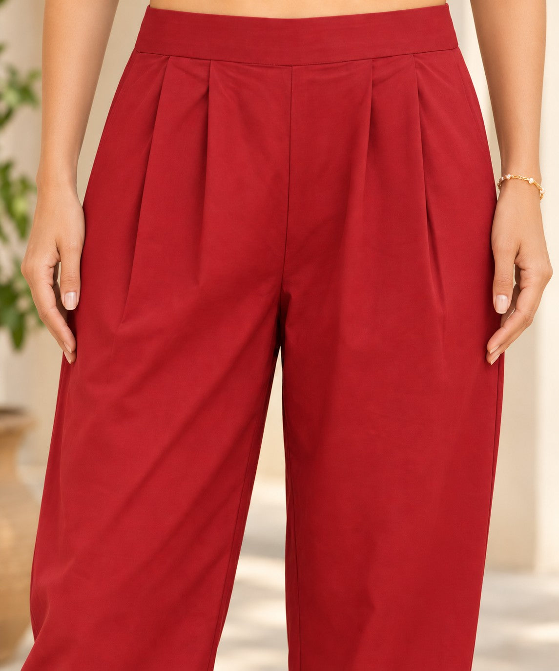 Women Solid Cotton Triple V Neck Kurta Set