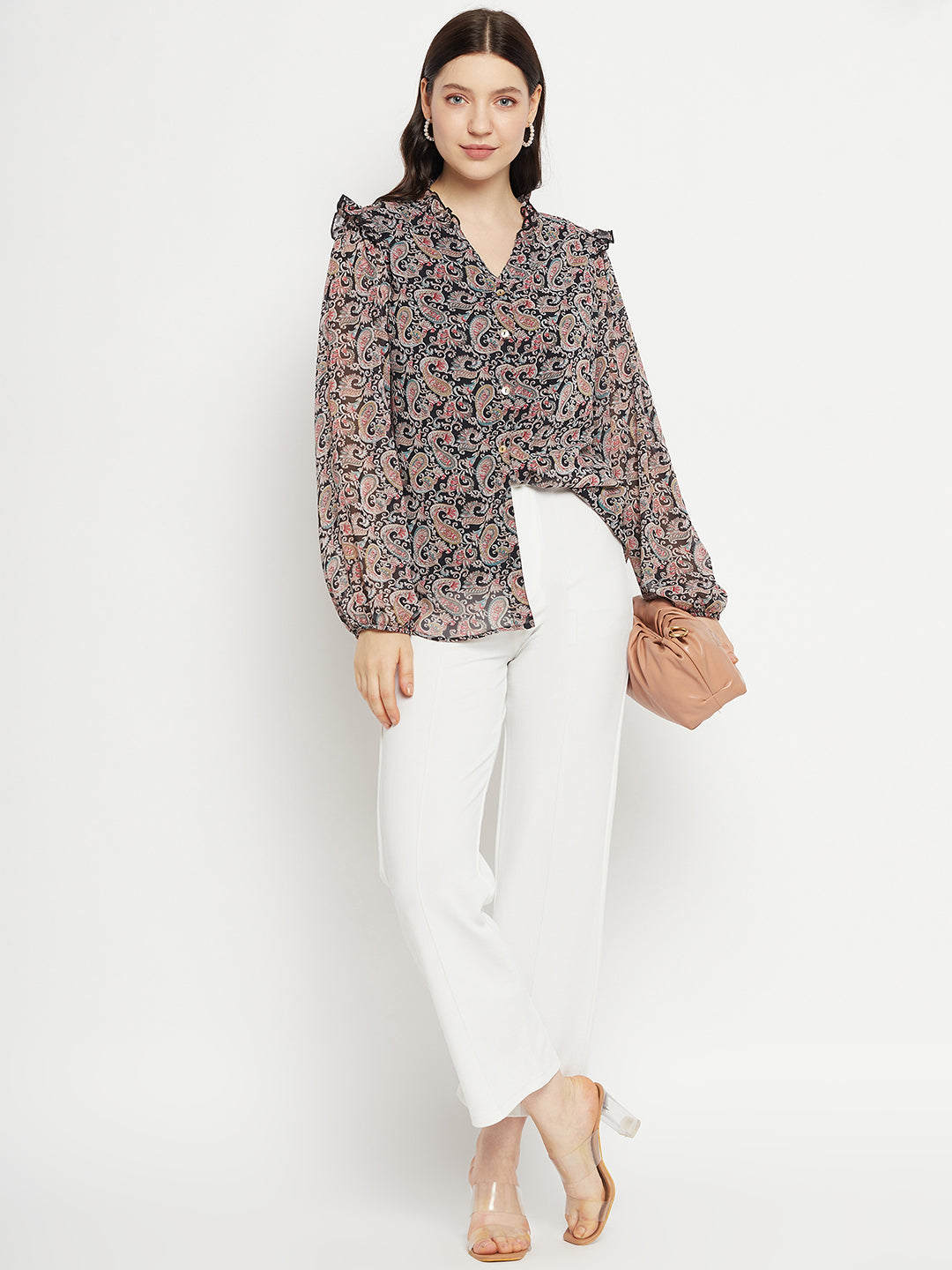 Paisley Printed Smart Opaque Georgette Casual Shirt