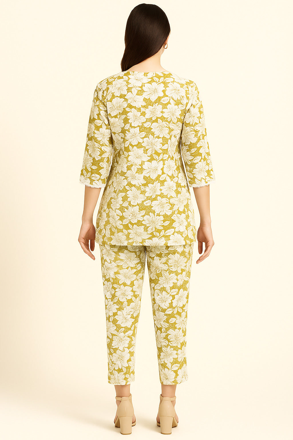 Women Floral Printed Cotton Night Suit Set