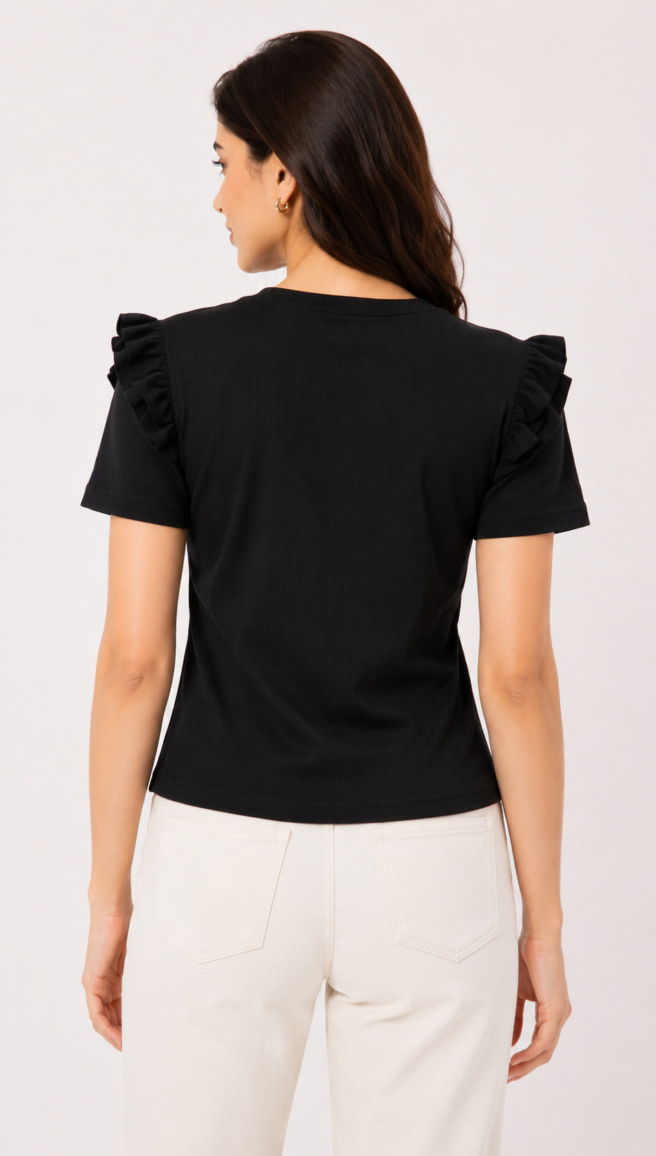 Black & Beige Cotton Crop Top Combo