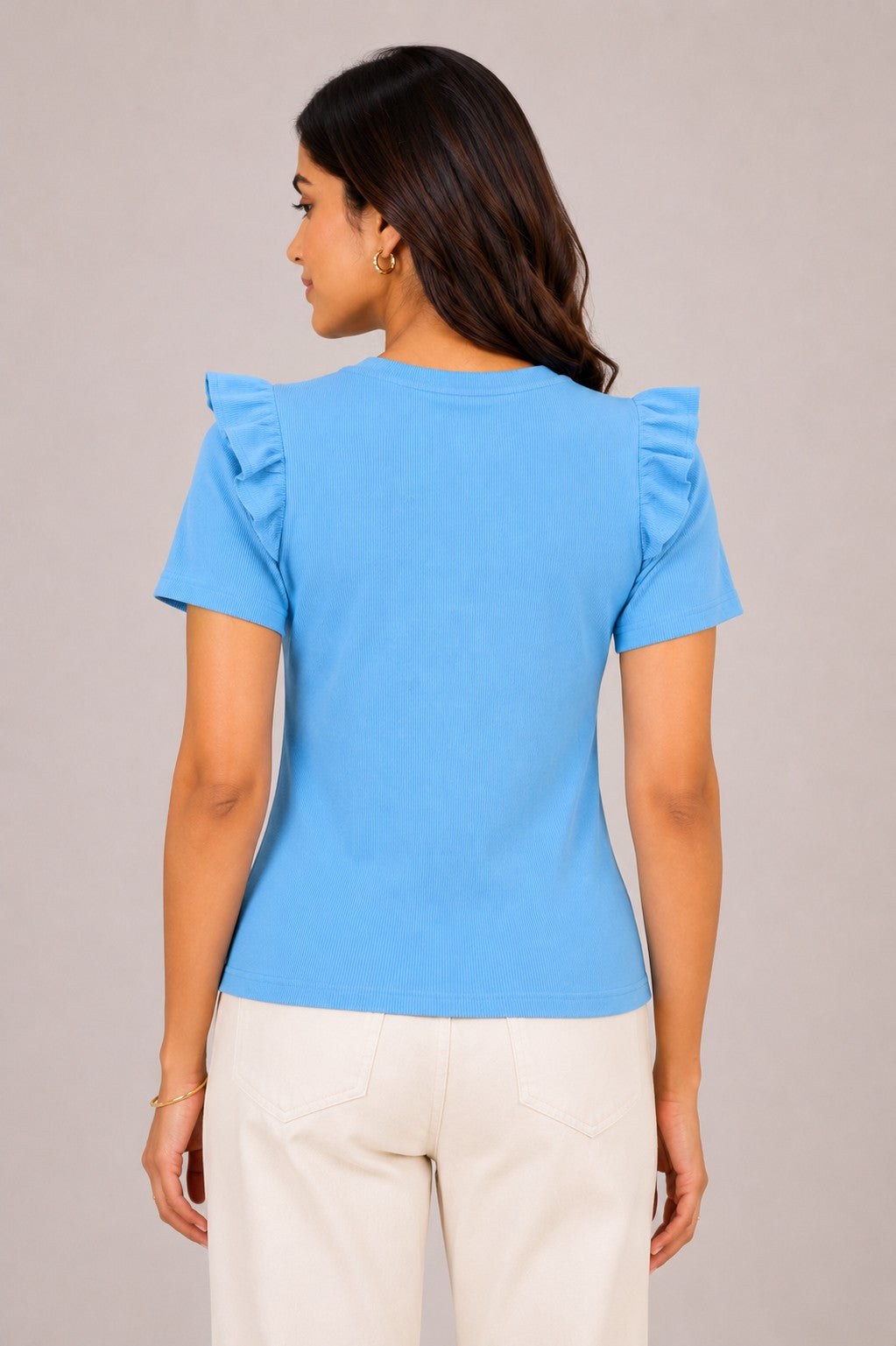 Black & Sky Blue Cotton Crop Top Combo