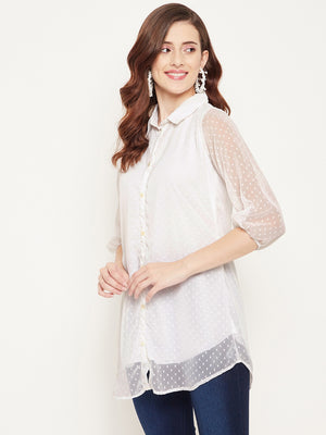 White Shirt Collar Tunic