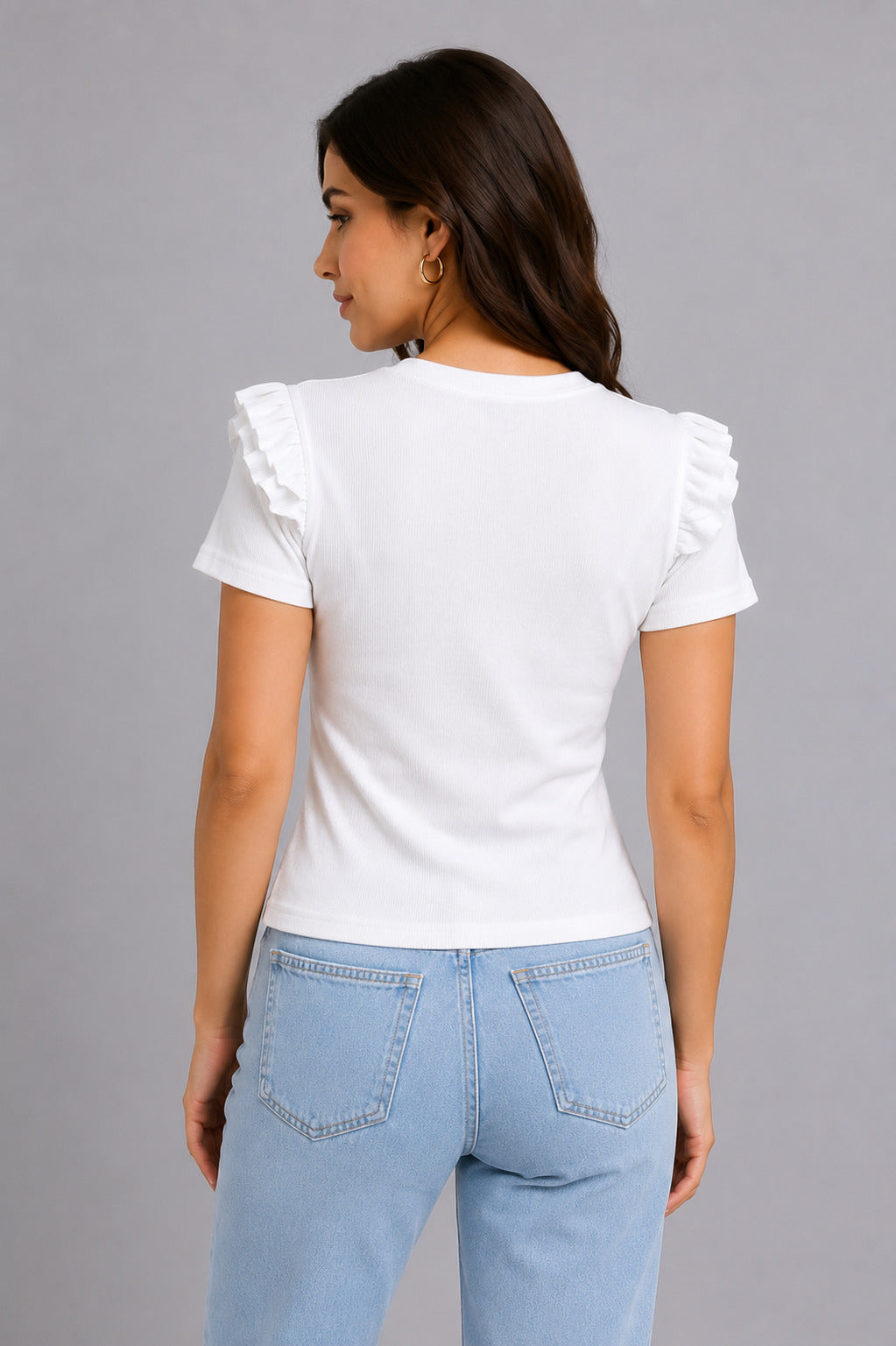 White & Pista Green Cotton Crop Top Combo