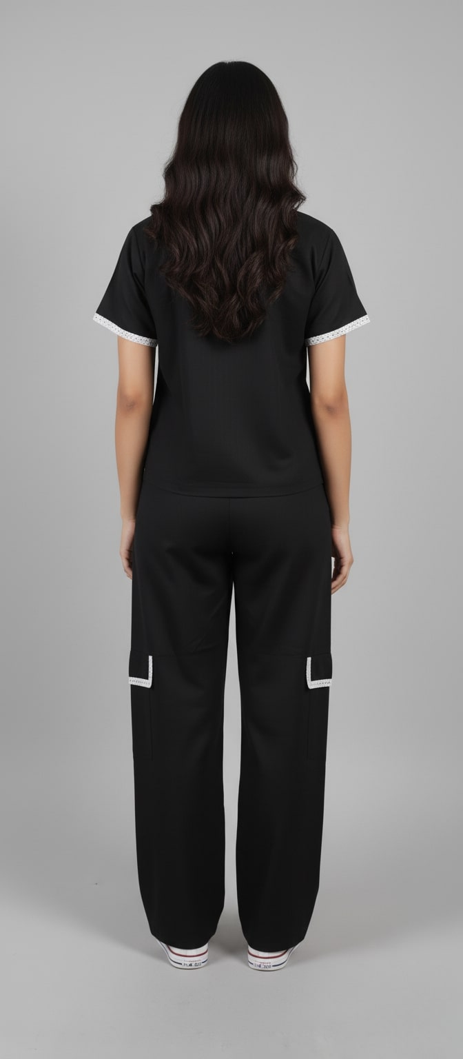 Sweetheart Neck Top With Cargo Pant