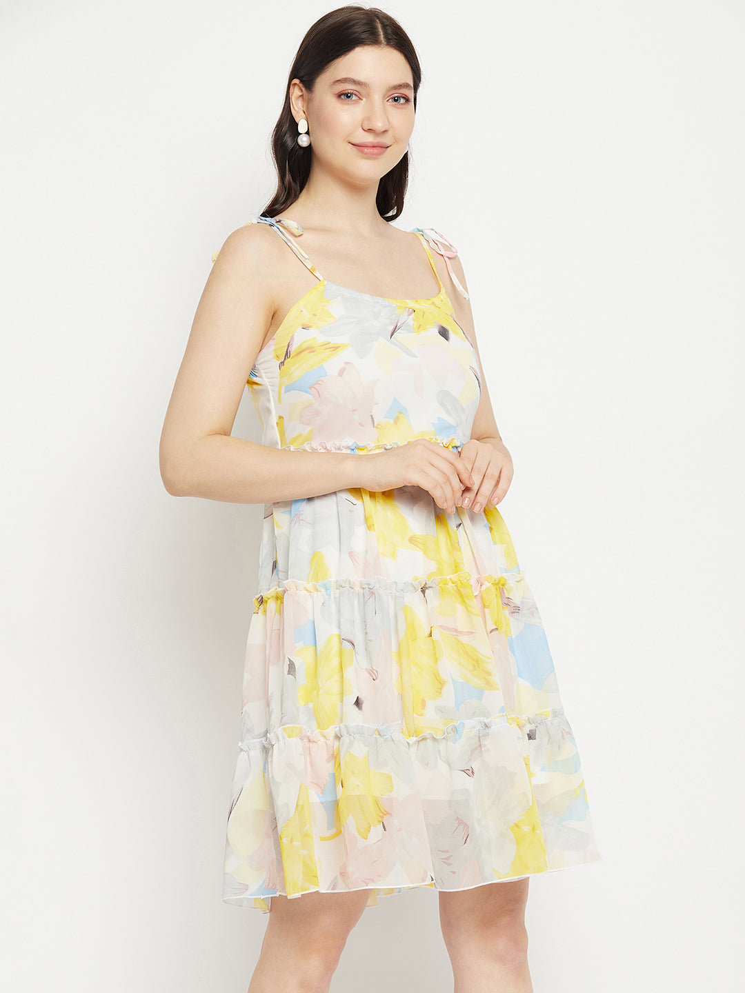 Floral Printed Georgette Fit & Flare Dress