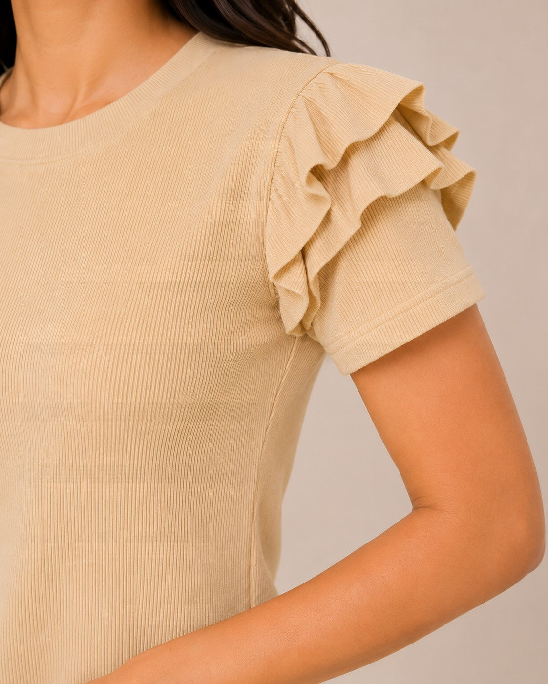 Black & Beige Cotton Crop Top Combo
