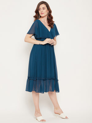 Women Blue Midi Dress