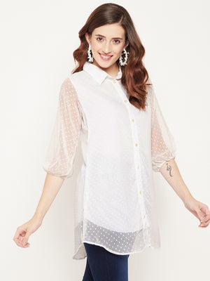 White Shirt Collar Tunic