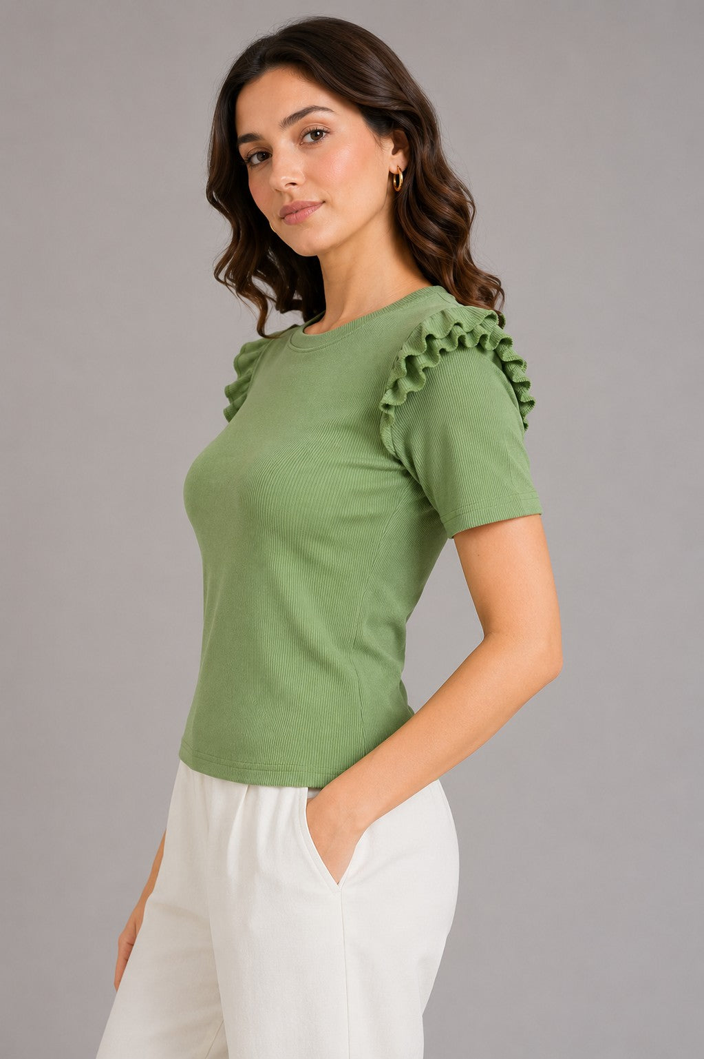 Maroon & Pista Green Cotton Crop Top Combo