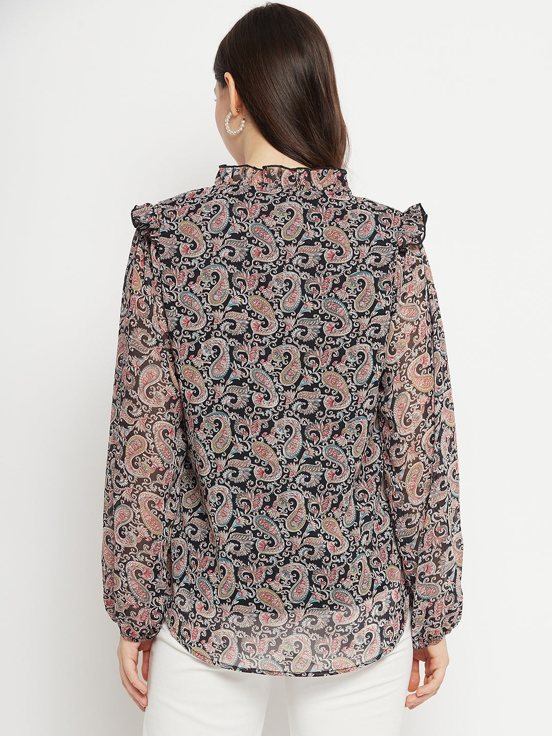 Paisley Printed Smart Opaque Georgette Casual Shirt