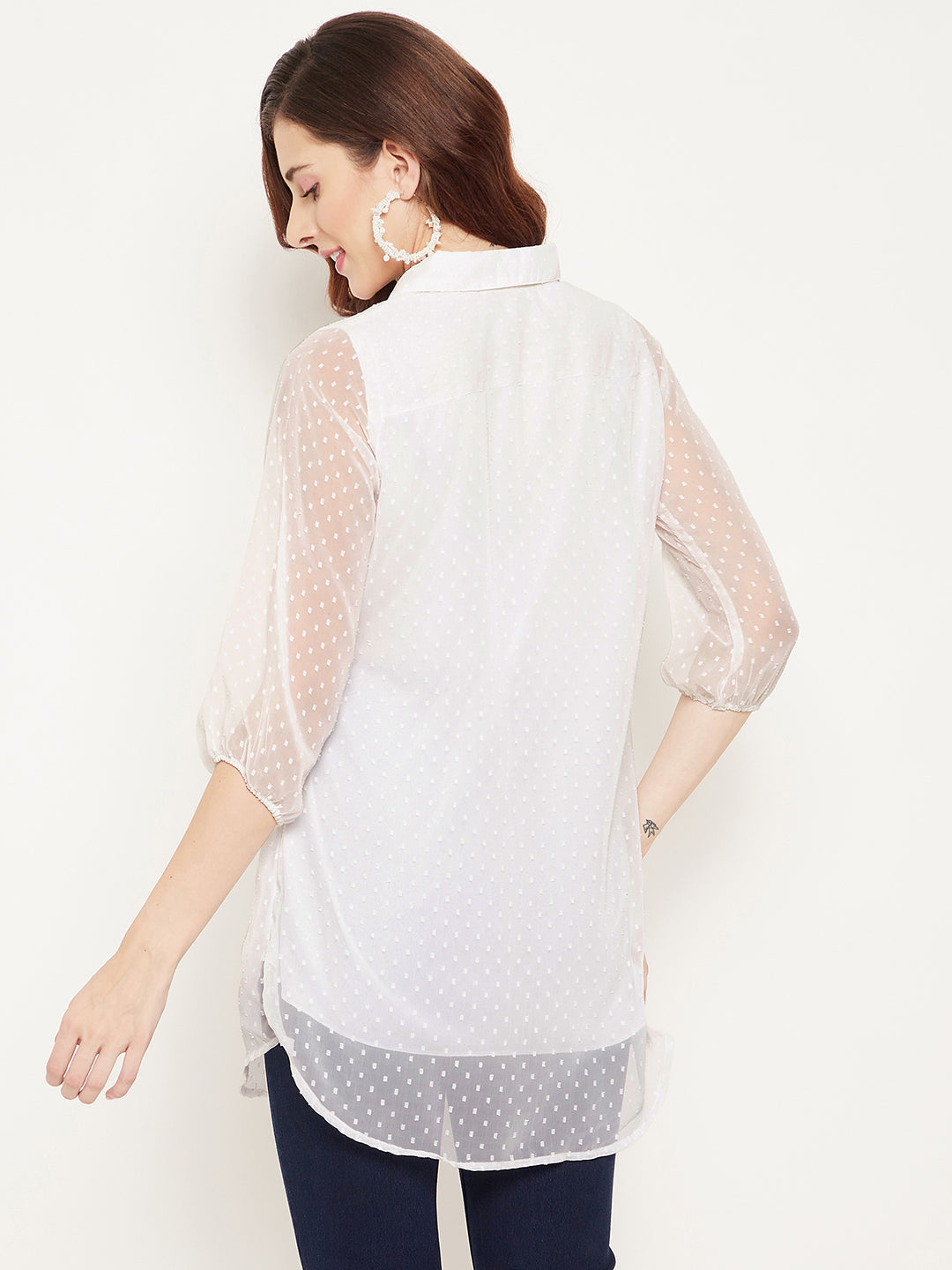 White Shirt Collar Tunic