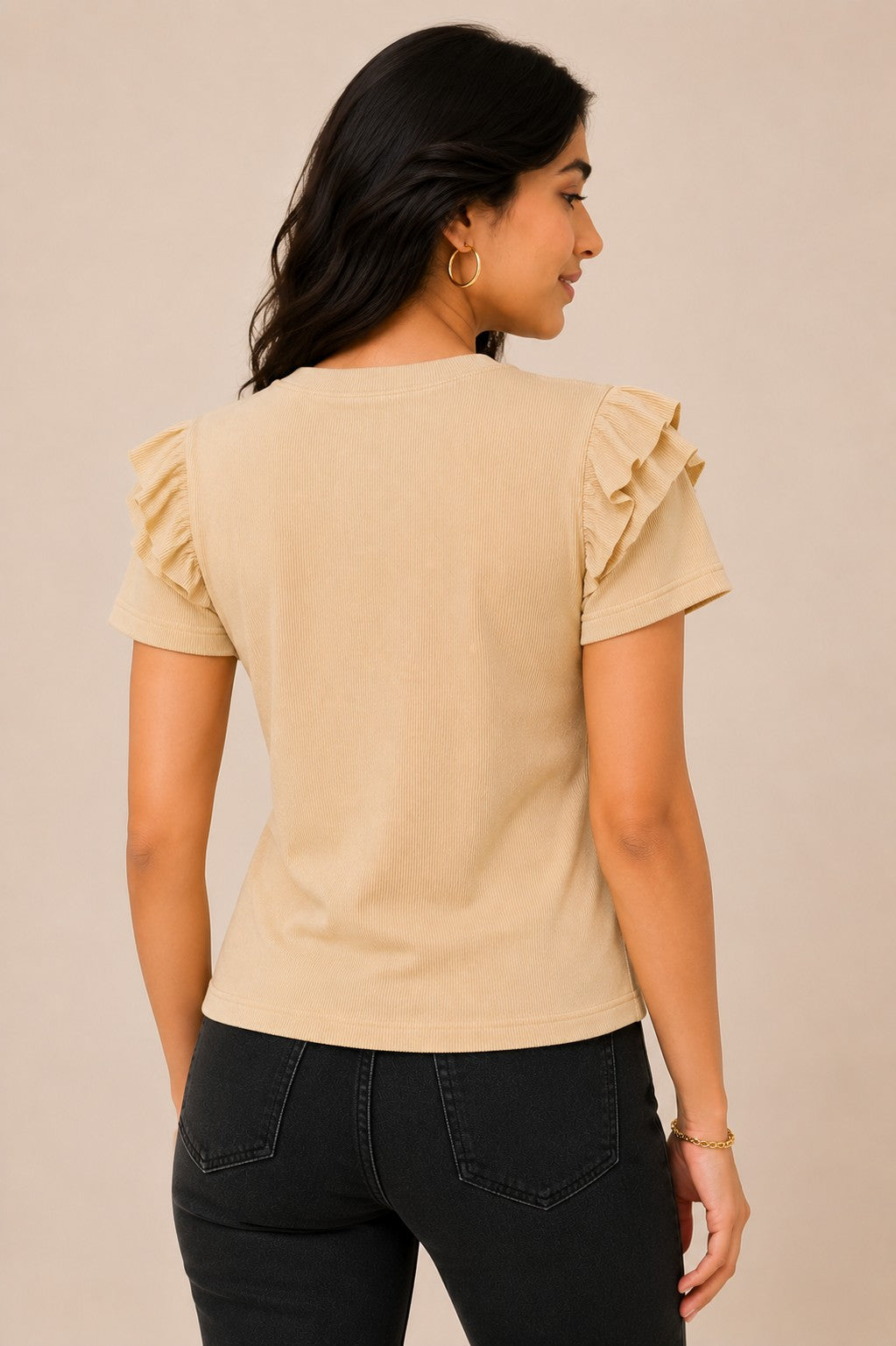 Maroon & Beige Cotton Crop Top Combo