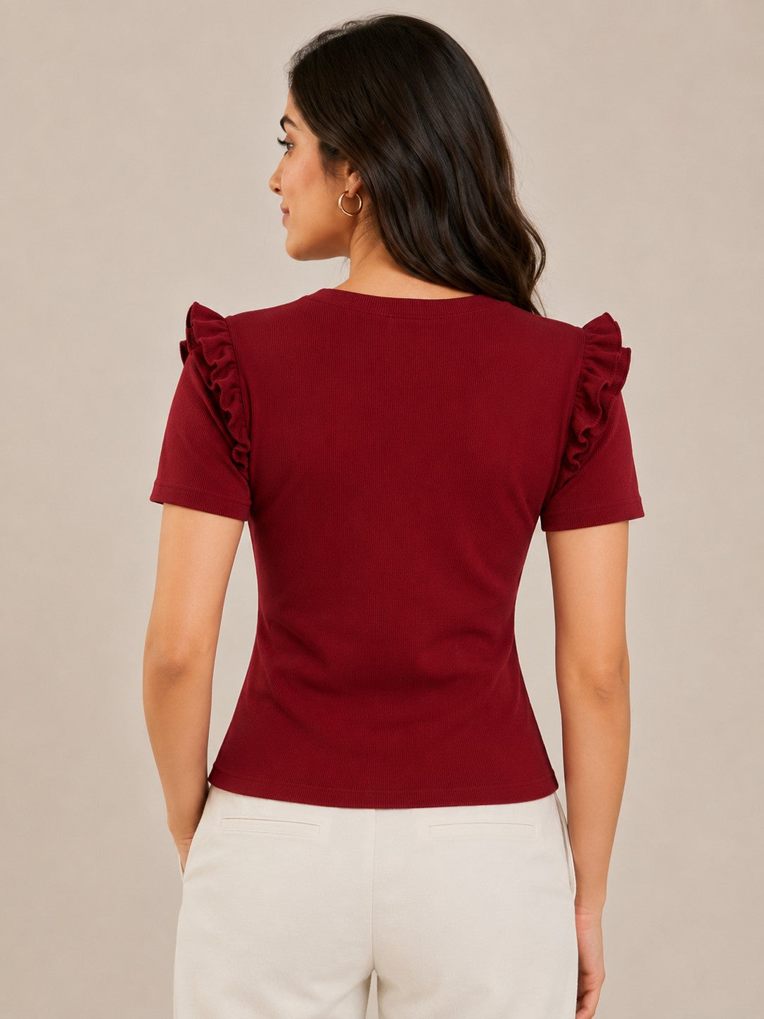 Maroon & Pista Green Cotton Crop Top Combo