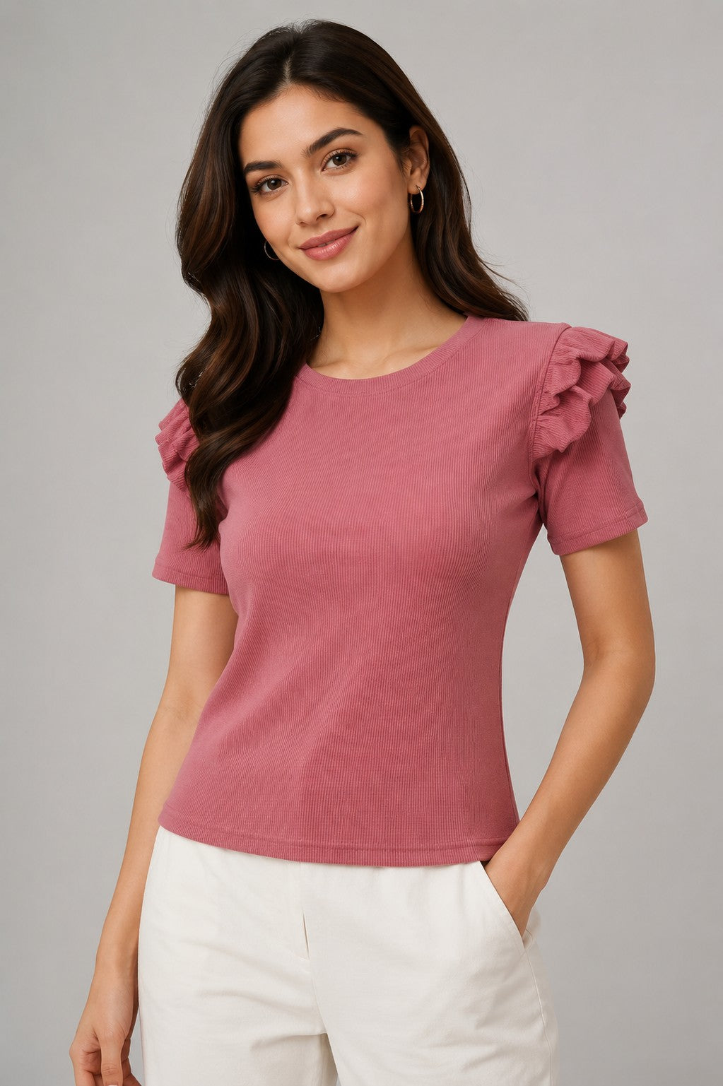 Black & Rose Pink Cotton Crop Top Combo