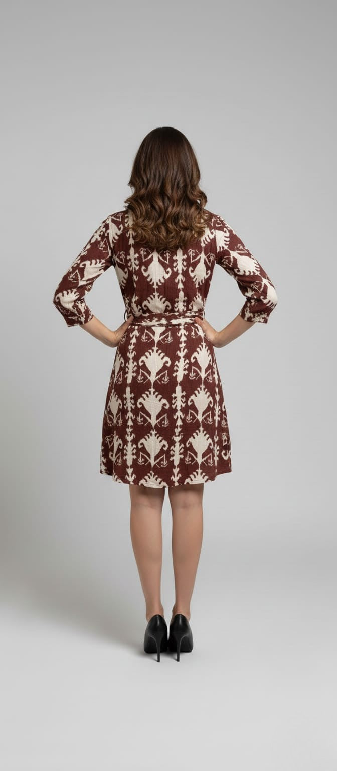 Women's Cotton Notch Collar Front Open Shirt Dress