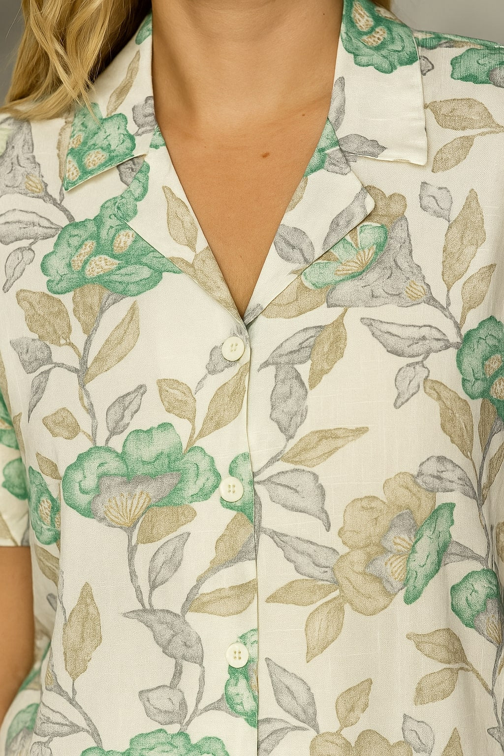 Women Floral Printed Notch Collar Night Suit Set