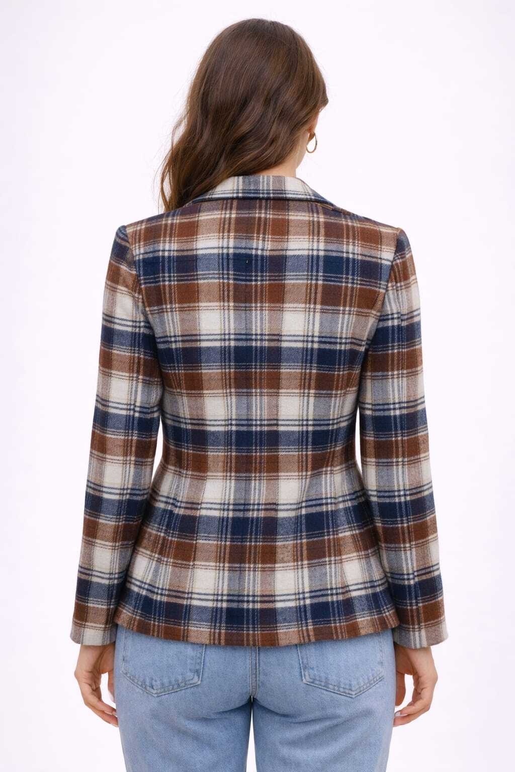 Women oversized Checked Flannel Shacket Shirt