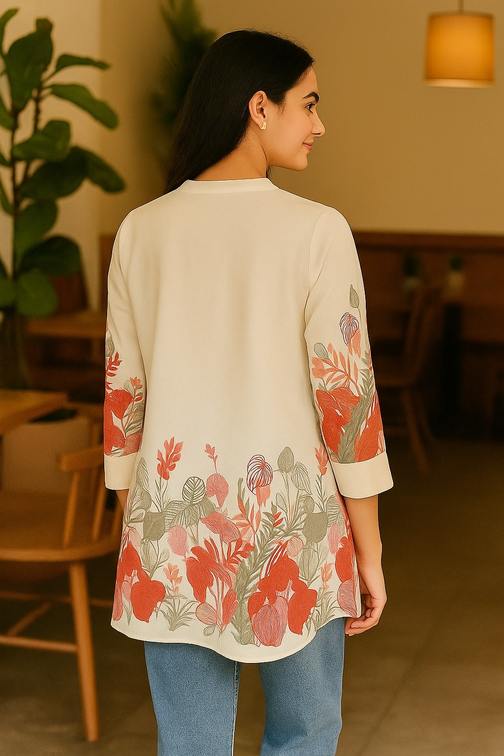 Women's Cotton Floral Print Tunic