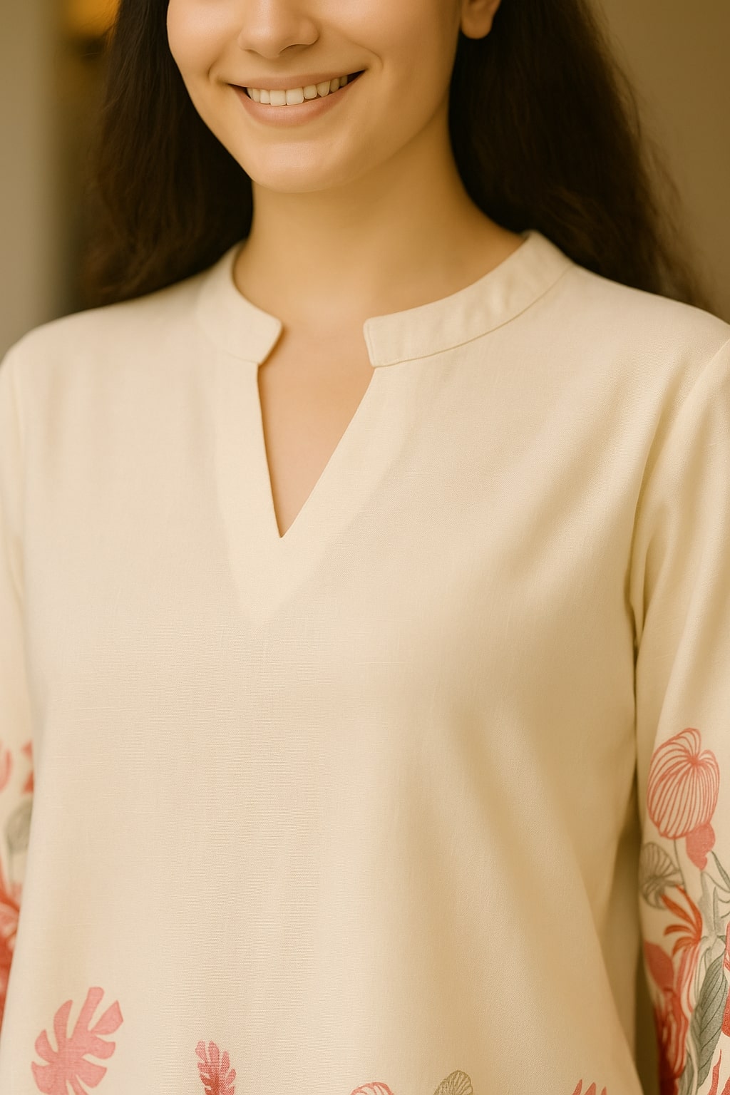 Women's Cotton Floral Print Tunic