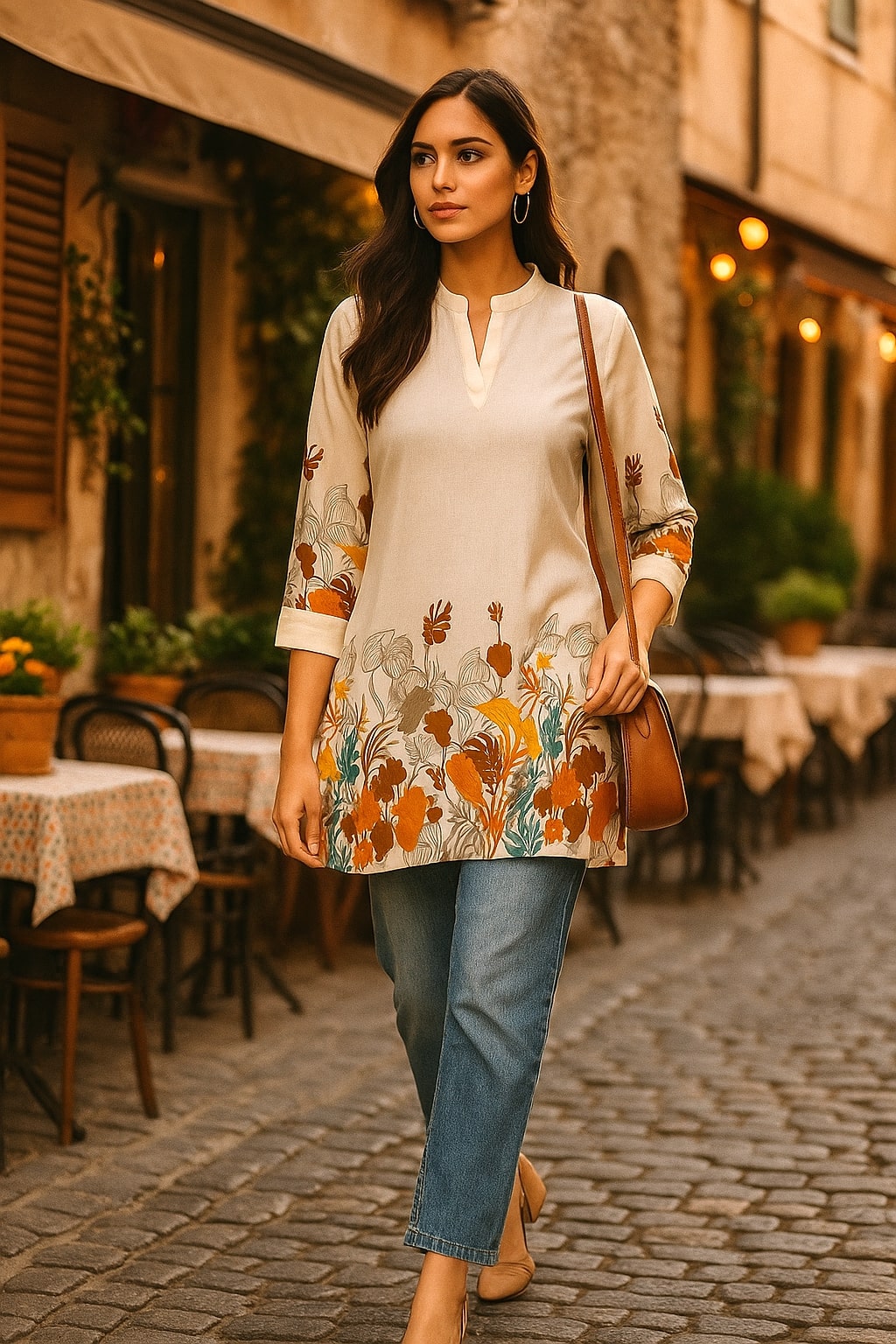 Women's Cotton Floral Print Tunic