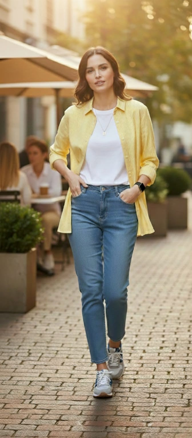 Women's Cotton Stripe Oversize High Low Shirt