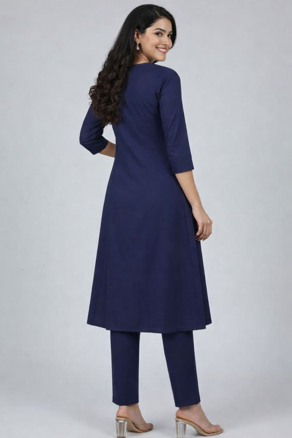 Women's Cotton Solid Pintuck Kurta Set