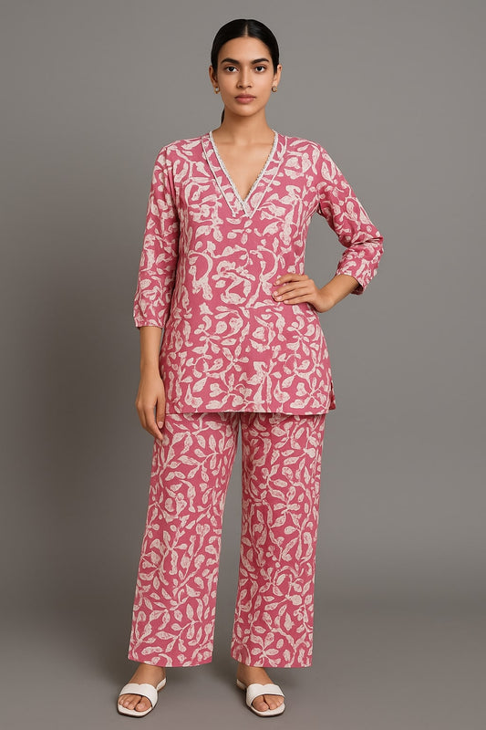 Women’s Printed Cotton Co-ord Set