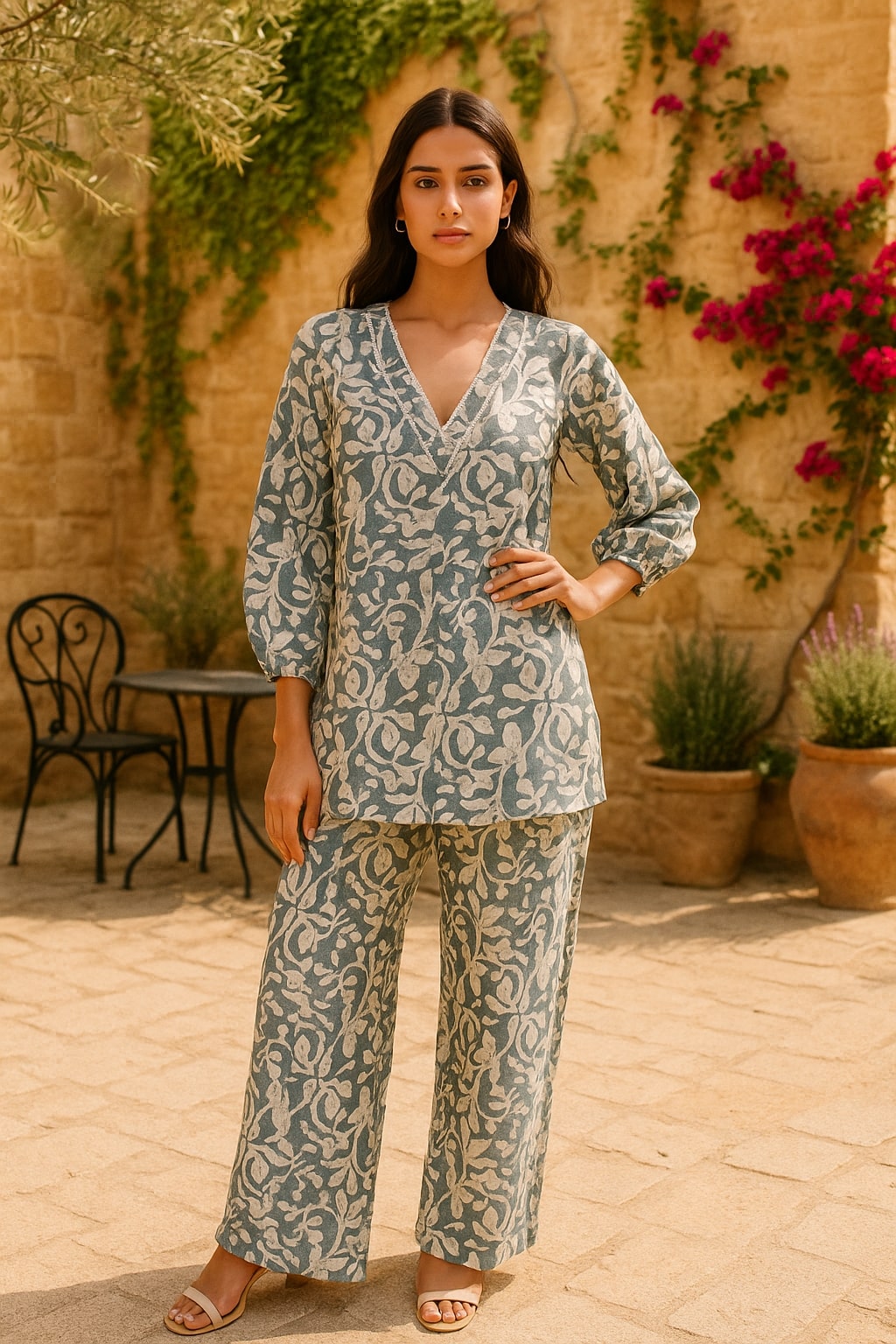 Women’s Printed Cotton Co-ord Set