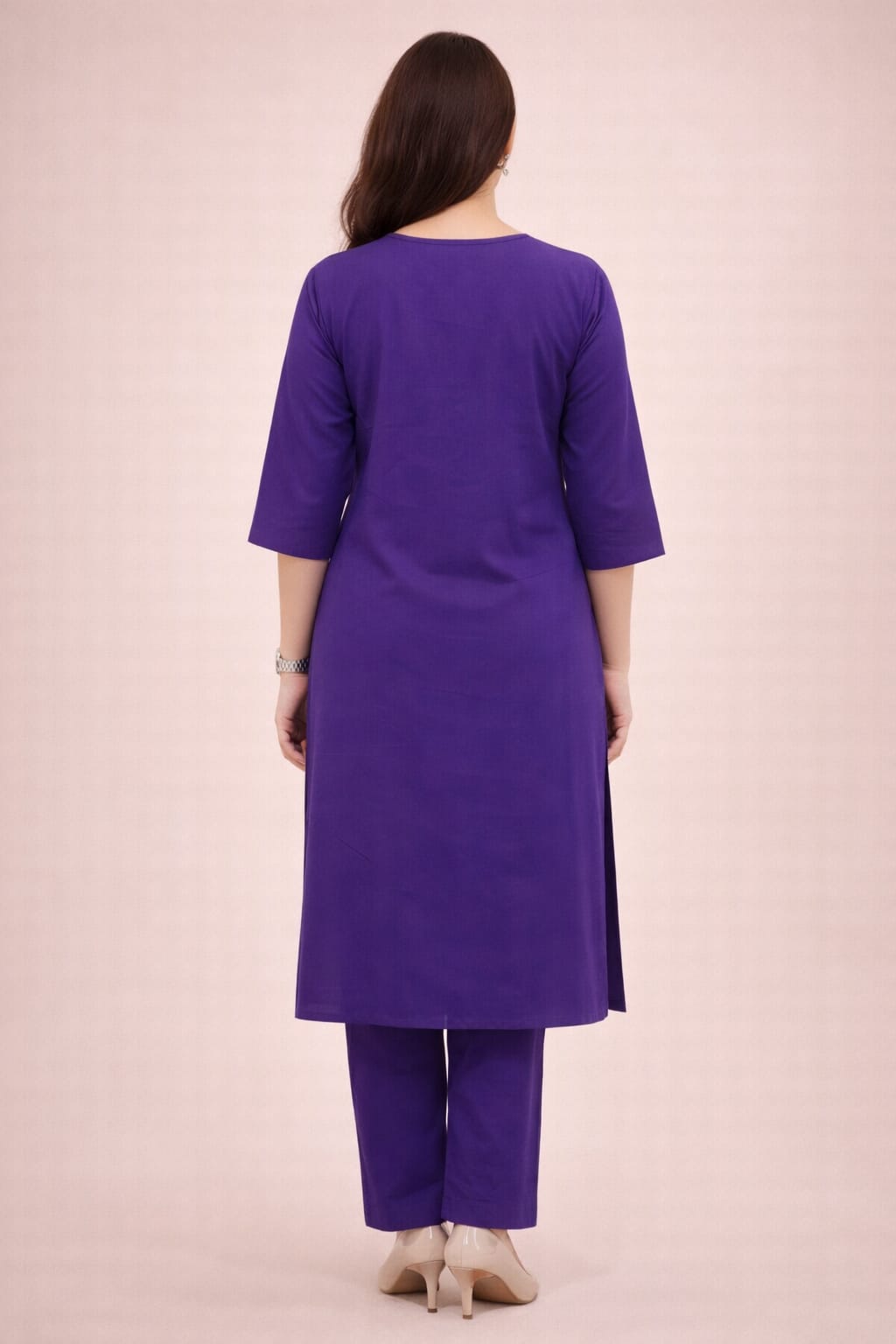Women's Cotton Solid Pintuck Kurta Set